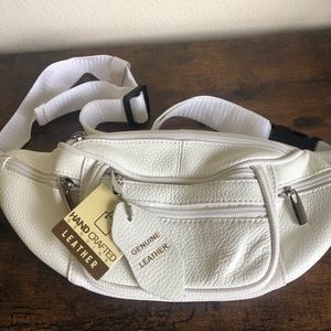 Genuine leather White Fanny pack